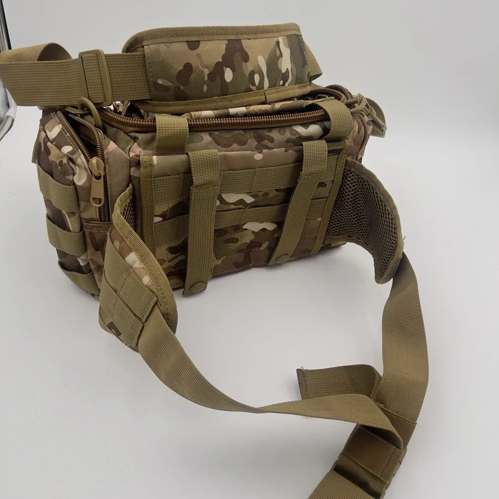 Multicam Fishing Tackle Bag Sling Shoulder Pack MOLLE Organizer Camo Gear